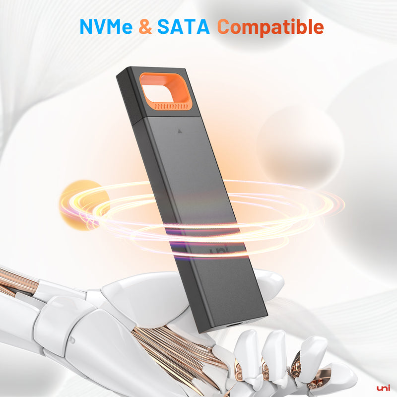 M.2 NVMe- und SATA-SSD-Gehäuse | Orange | UNENDLICH
