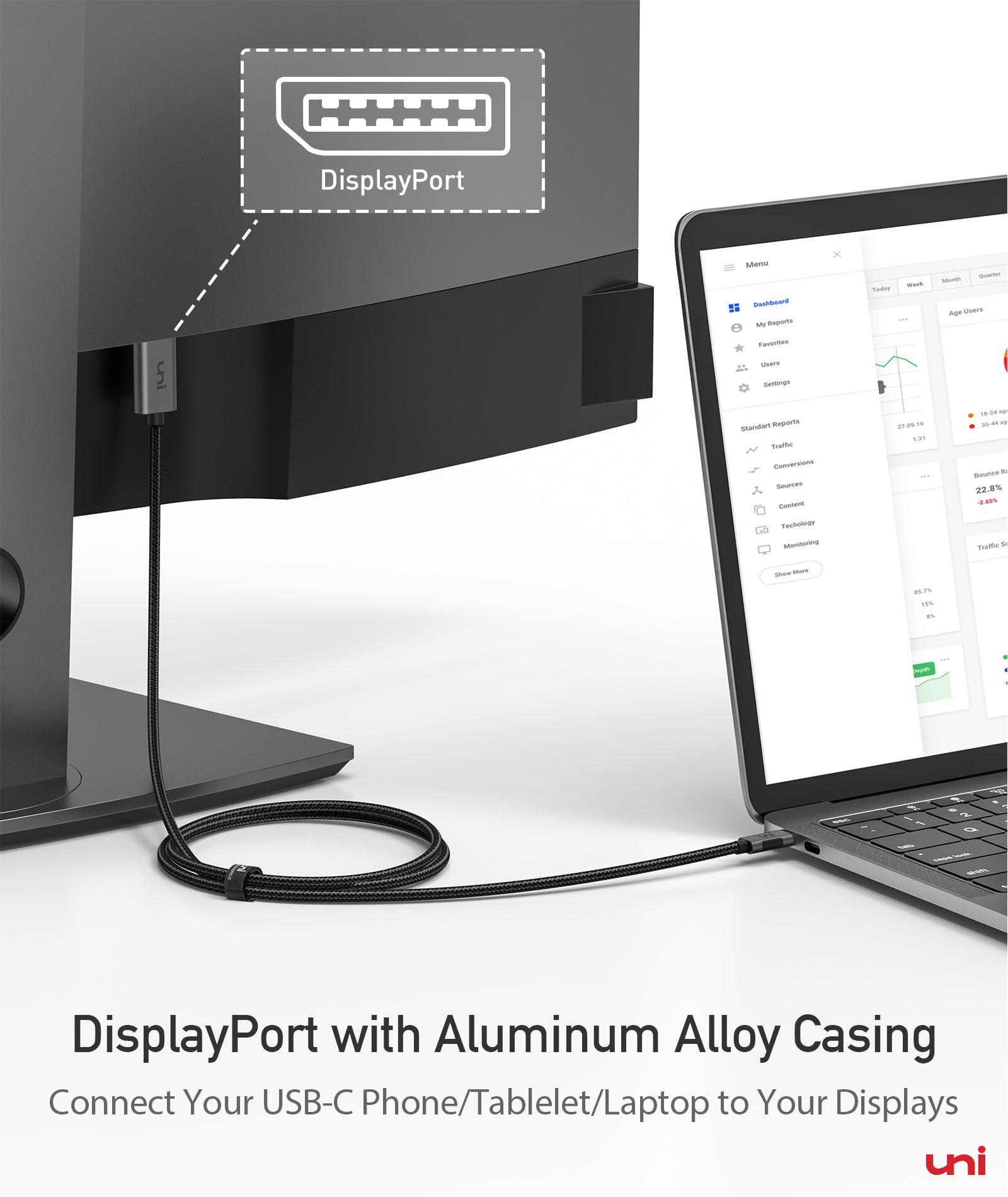 USB-C to DisplayPort Cable | DISPLAY ++