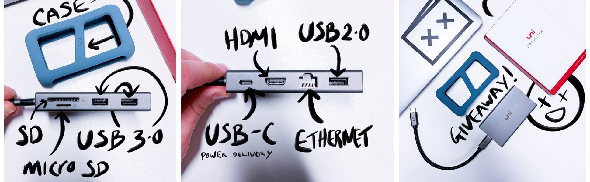 USB-C 8 in 1 Hub | Detachable Case