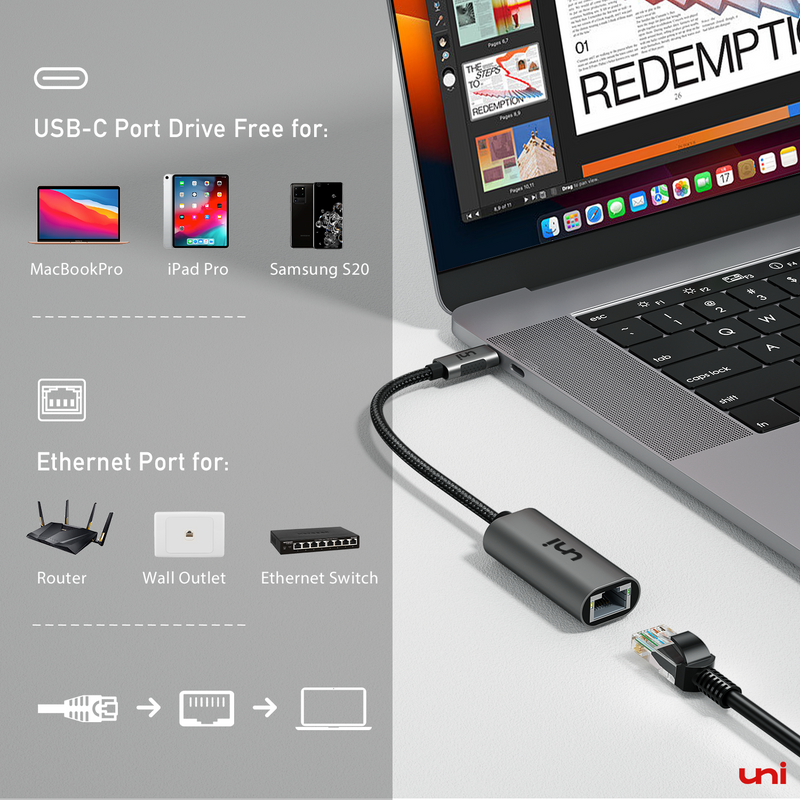 Adaptador USB-C a Ethernet 1G | RÁPIDO