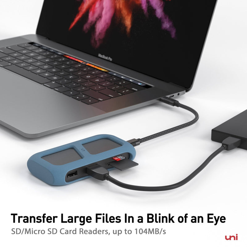 USB-C 8 in 1 Hub | Detachable Cable | Union Pro