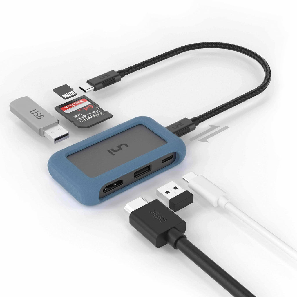 Hub USB C, adaptador multipuerto USB C Ethernet 6 en 1, USB C a